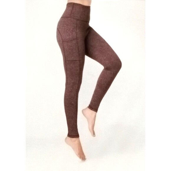 A NEW DAY Women's High Waisted Leggings w/Pockets (XL / 16) "MAUVE / BLACK" -NEW - Picture 1 of 6